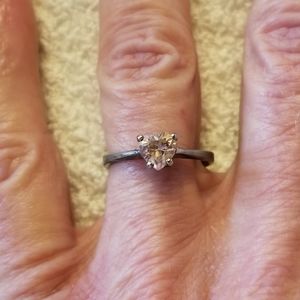 Sterling Pink Heart Ring